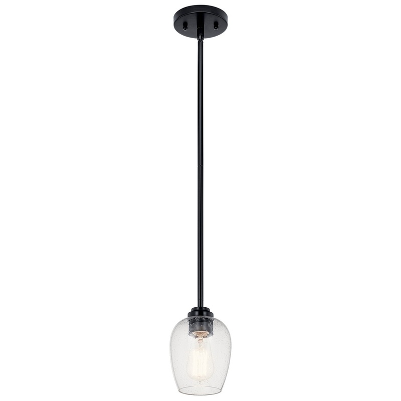 Kichler 44380BKCS Valserrano One Light Mini Pendant, Black