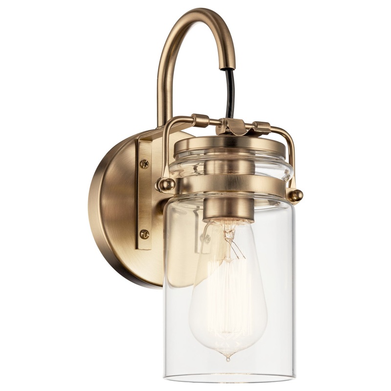 Kichler 45576CPZ Brinley One Light Wall Sconce, Champagne Bronze