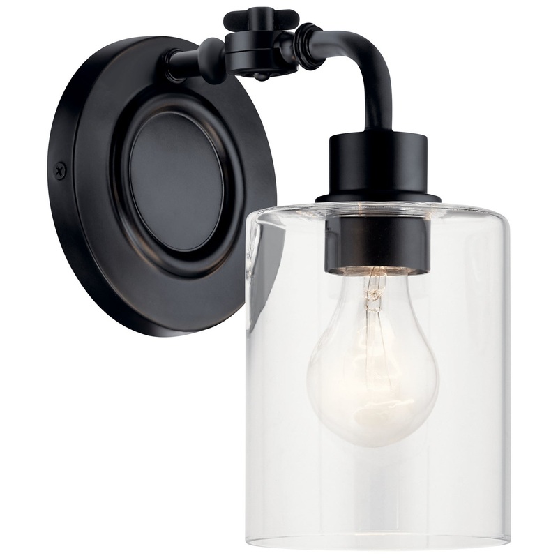 Kichler 45664BK Gunnison One Light Wall Sconce, Black