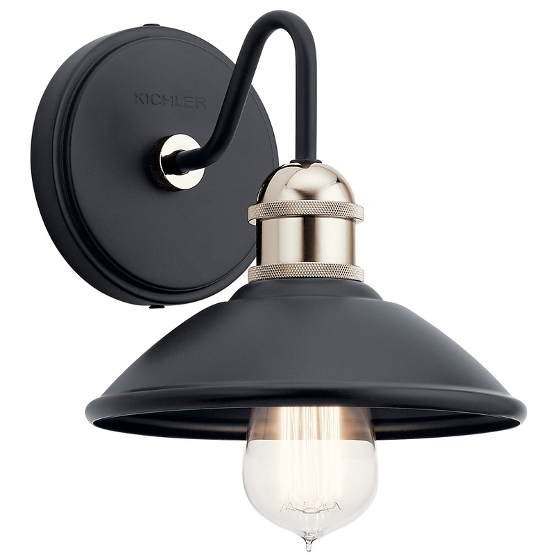 Kichler 45943BK Clyde One Light Wall Sconce, Black