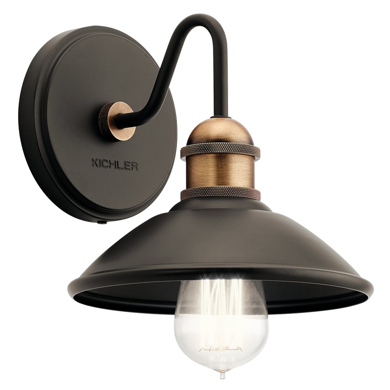 Kichler 45943OZ Clyde One Light Wall Sconce, Olde Bronze