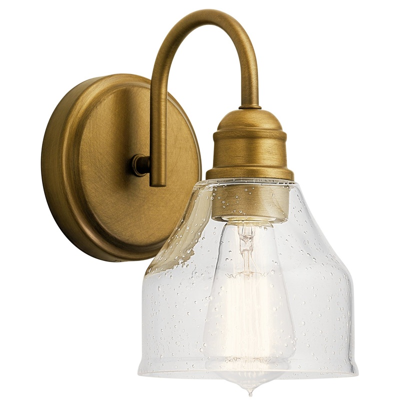 Kichler 45971NBR Avery One Light Wall Sconce, Natural Brass