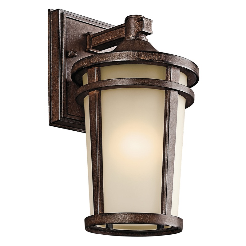 Kichler 49071BST Atwood One Light Outdoor Wall Mount, Brown Stone