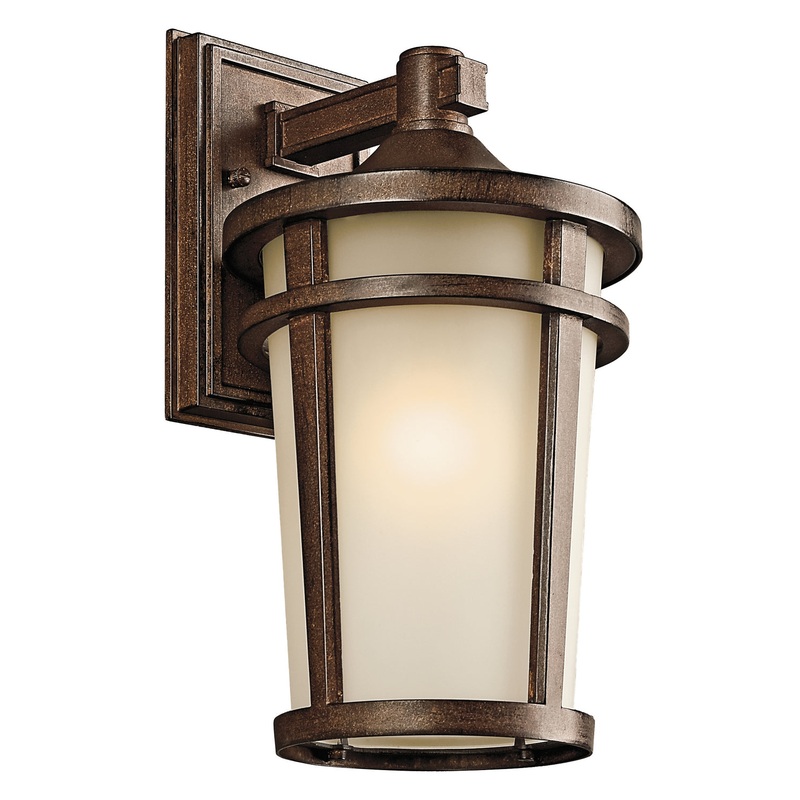 Kichler 49072BST Atwood One Light Outdoor Wall Mount, Brown Stone