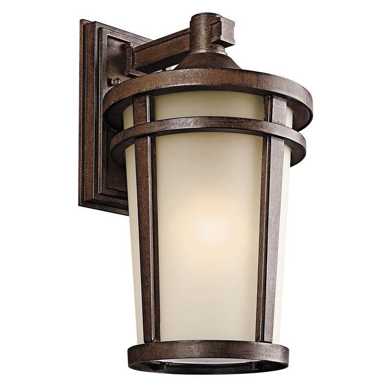 Kichler 49073BST Atwood One Light Outdoor Wall Mount, Brown Stone