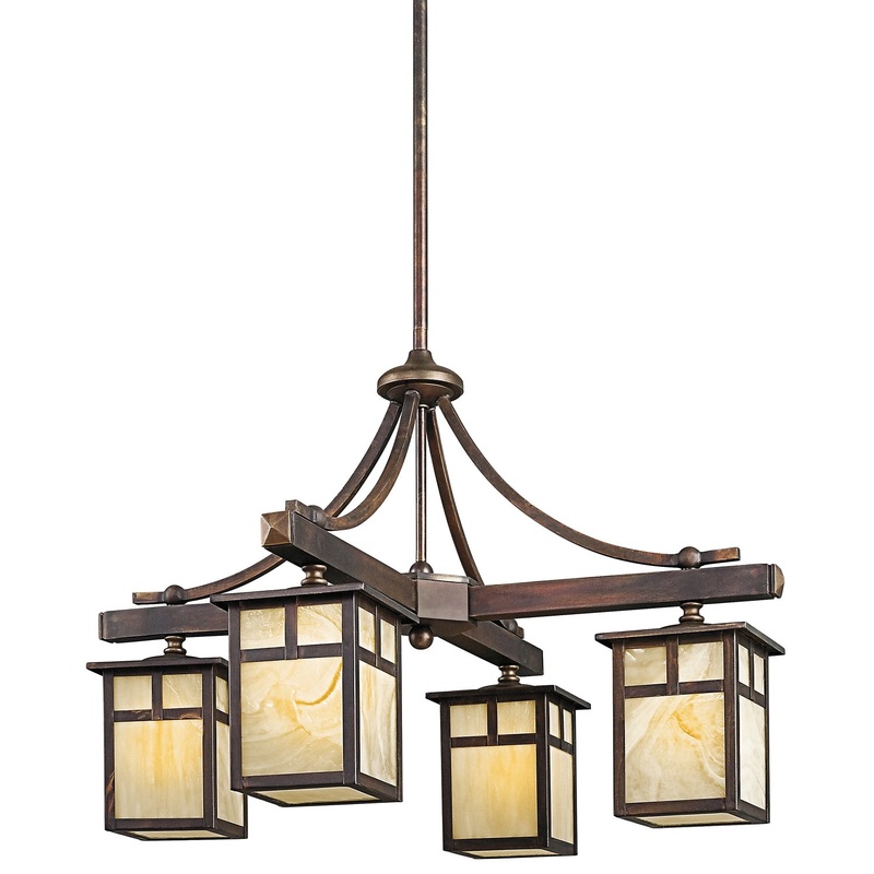 Kichler 49091CV Alameda Four Light Outdoor Chandelier, Canyon View