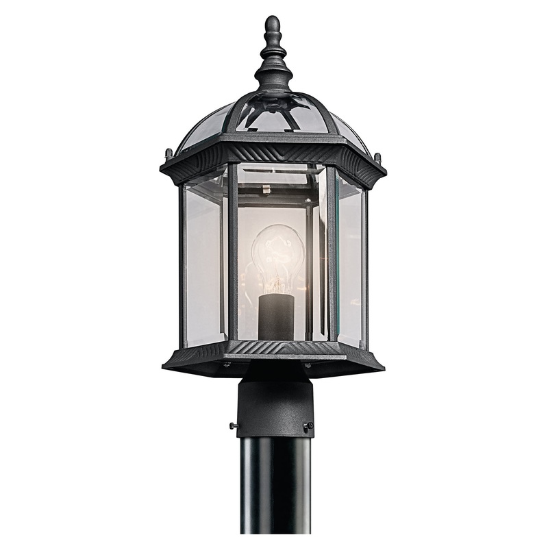 Kichler 49187BK Barrie One Light Outdoor Post Mount, Black