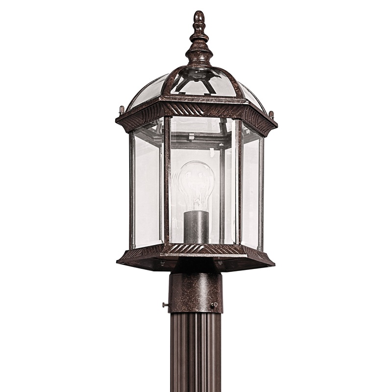 Kichler 49187TZ Barrie One Light Outdoor Post Mount, Tannery Bronze