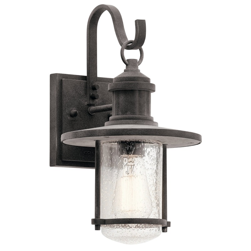 Kichler 49192WZC Riverwood One Light Outdoor Wall Mount, Weathered Zinc