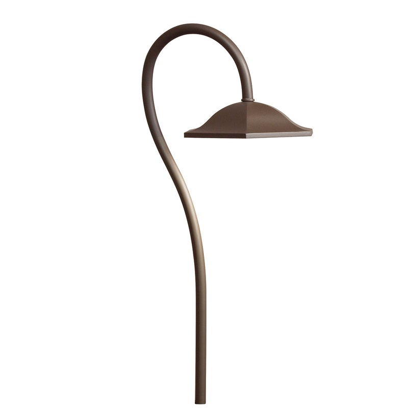 Kichler 15807AZT27R LED Shepherd's Crook Path Ligh, Textured Architectural Bronze