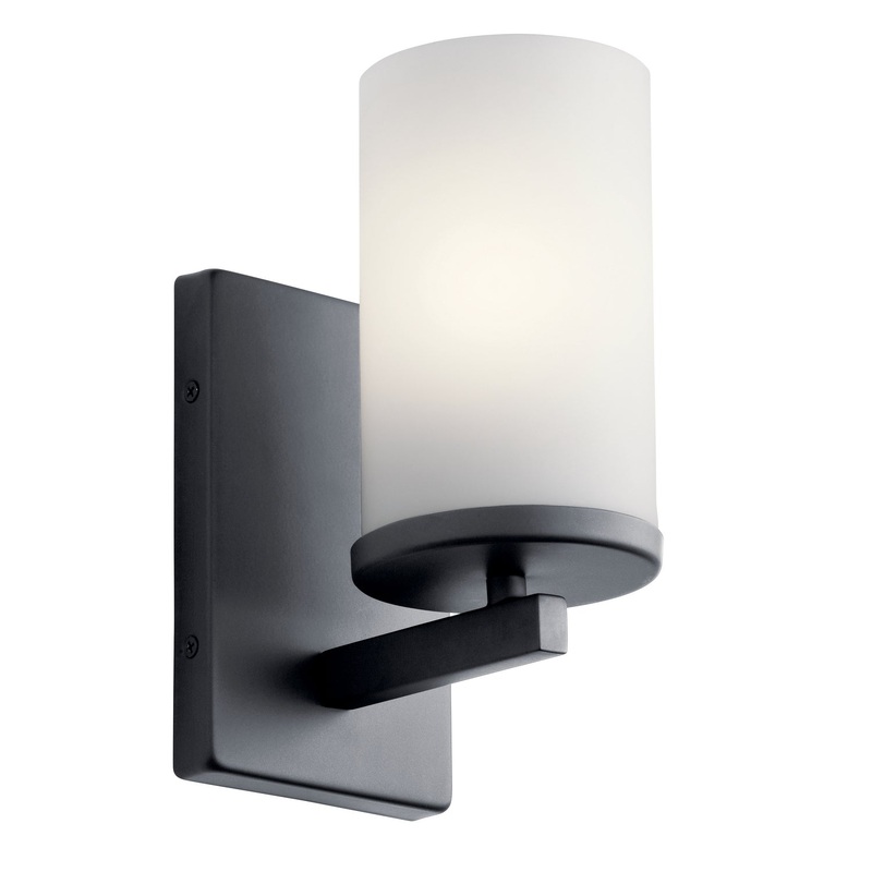 Kichler 45495BK Crosby One Light Wall Sconce, Black