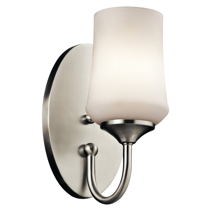 Kichler 45568NI Aubrey One Light Wall Sconce, Brushed Nickel