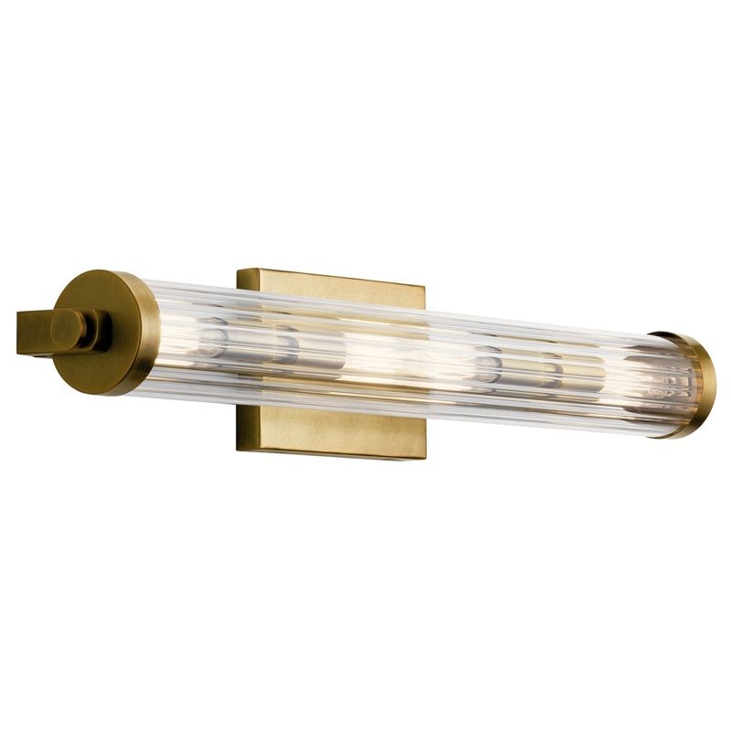 Kichler 45649NBR Azores Four Light Linear Bath, Natural Brass