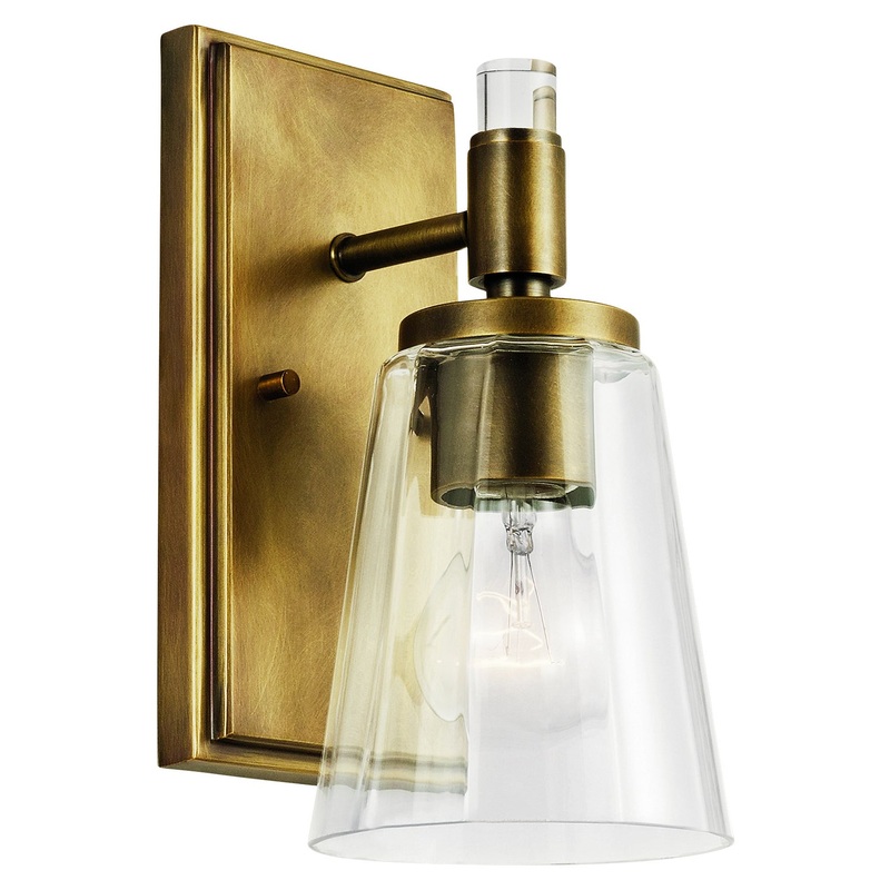 Kichler 45866NBR Audrea One Light Wall Sconce, Natural Brass (Discontinued)