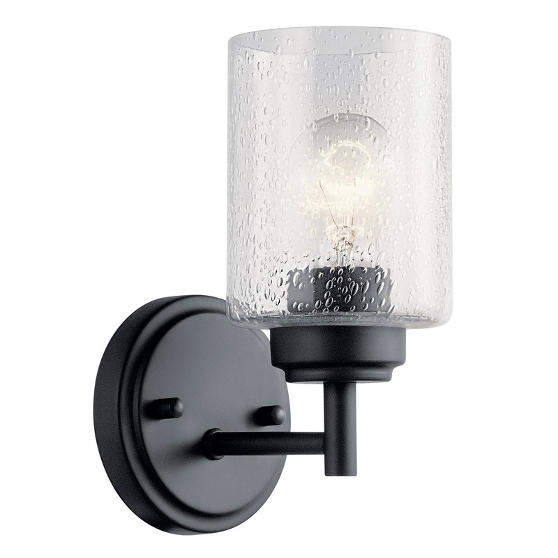 Kichler 45910BK Winslow One Light Wall Sconce, Black