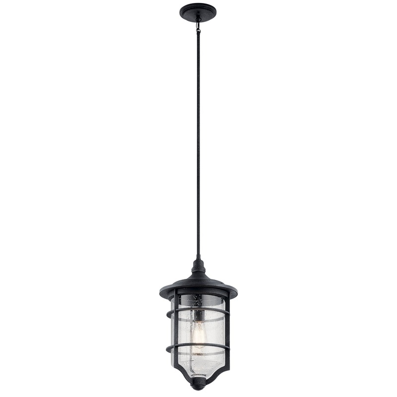 Kichler 49145DBK Royal Marine One Light Outdoor Pendant, Distressed Black (Discontinued)