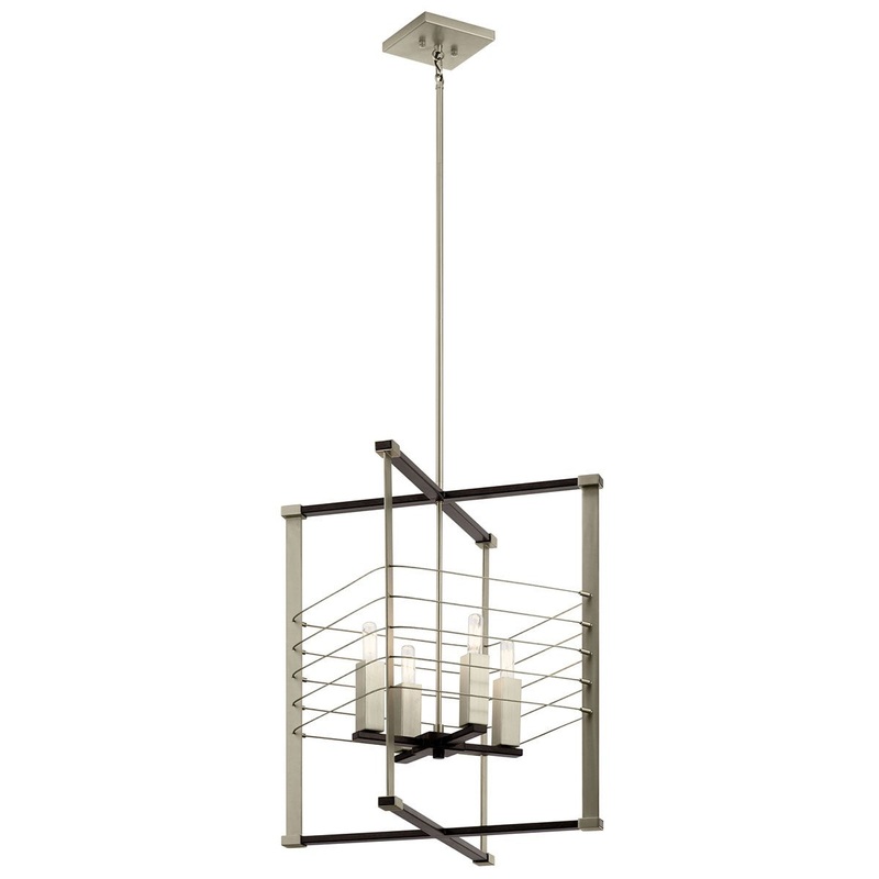 Kichler 44251MOK Lente Four Light Foyer Pendant, Midnight Oak