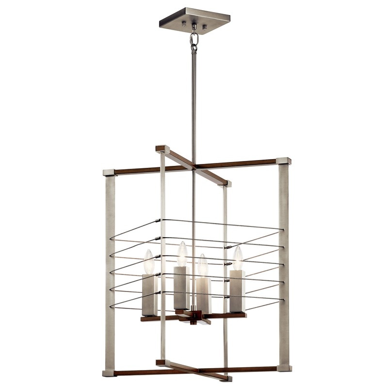 Kichler 44251NI Lente Four Light Foyer Pendant, Brushed Nickel
