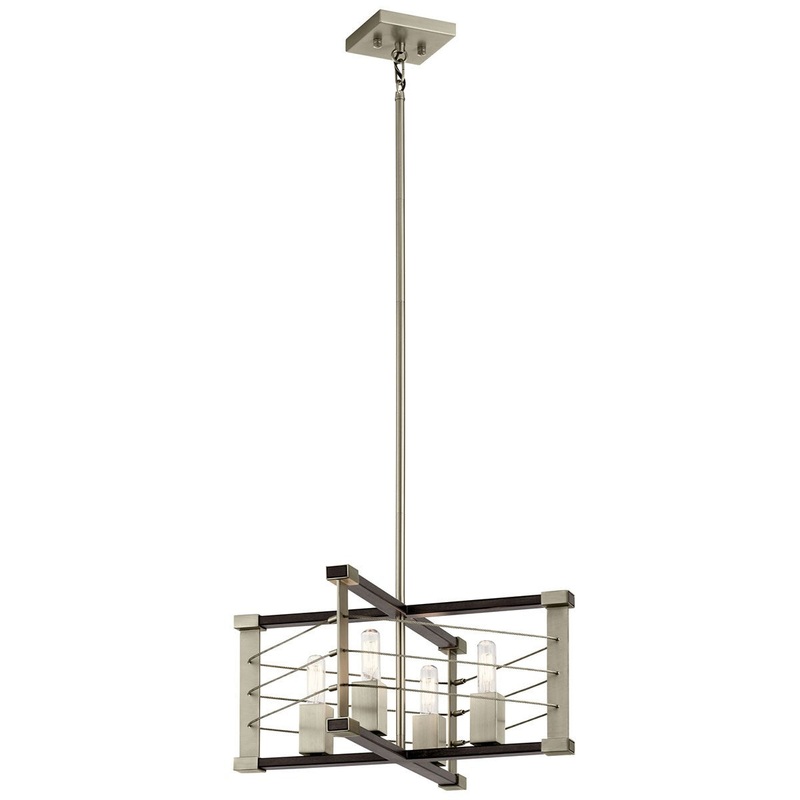Kichler 44253MOK Lente Four Light Pendant, Midnight Oak