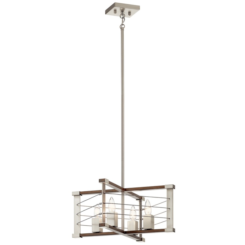 Kichler 44253NI Lente Four Light Pendant, Brushed Nickel