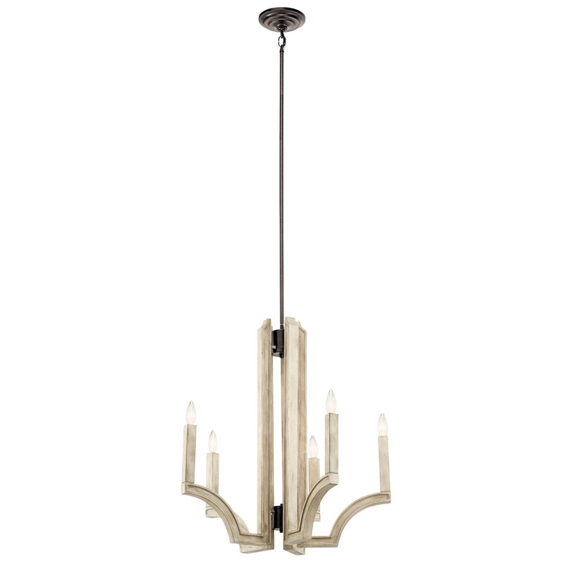 Kichler 44260AVI Botanica Five Light Chandelier, Anvil Iron