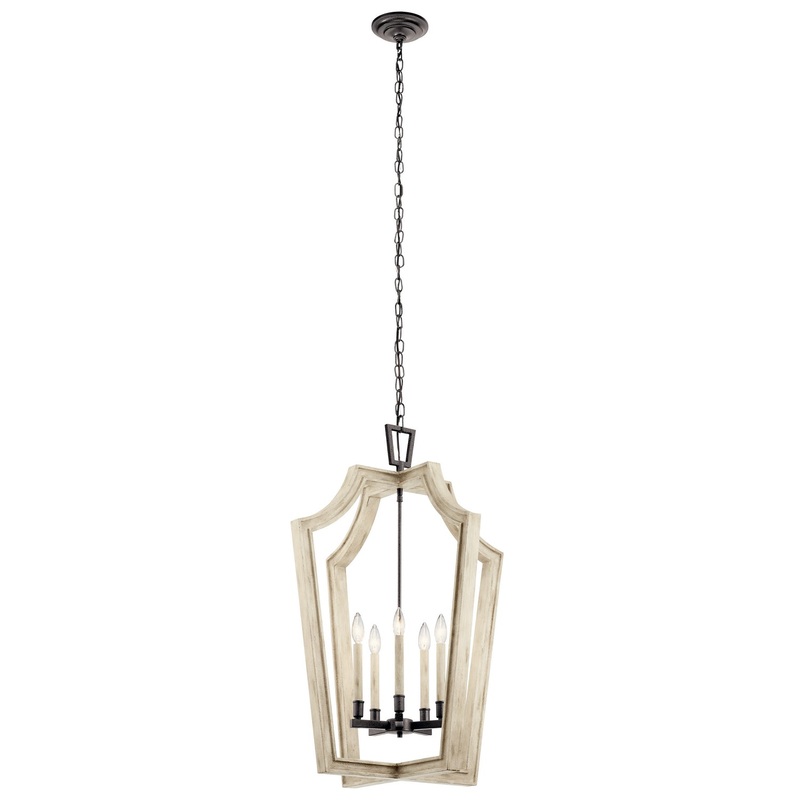 Kichler 44262AVI Botanica Five Light Chandelier, Anvil Iron
