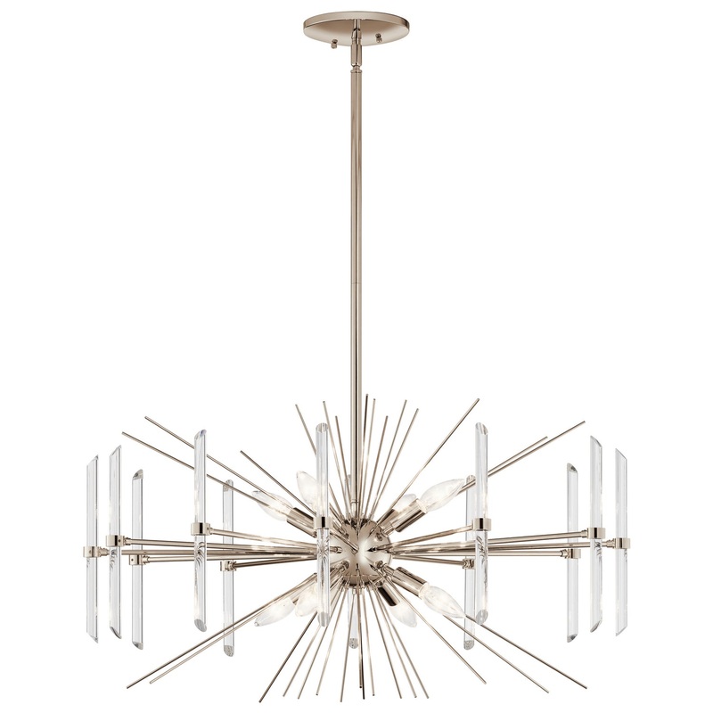 Kichler 44276PN Eris Eight Light Chandelier, Polished Nickel