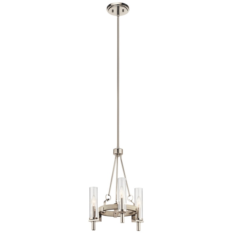 Kichler 44286WWW Telan Three Light Chandelier, White Washed Wood