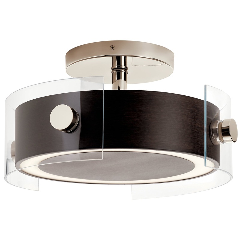 Kichler 44342WNWLED Tig LED Semi Flush Mount, Walnut Wood (Discontinued)
