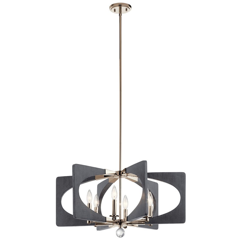 Kichler 44360DWG Alscar Six Light Chandelier, Driftwood Grey