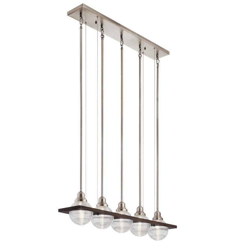 Kichler 44372CLP Potomi Five Light Linear Chandelier, Classic Pewter (Discontinued)