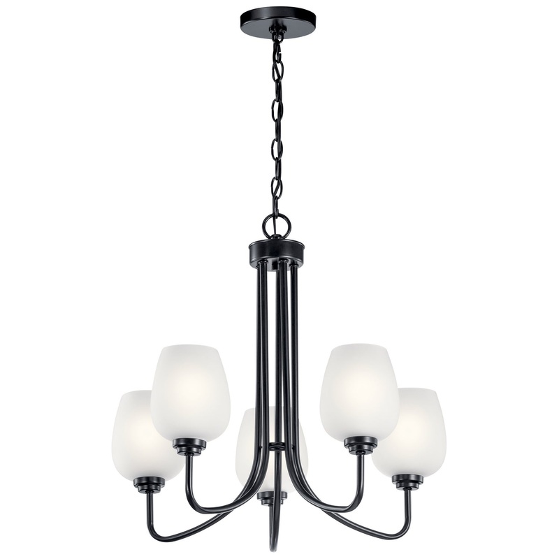 Kichler 44377BK Valserrano Five Light Chandelier, Black