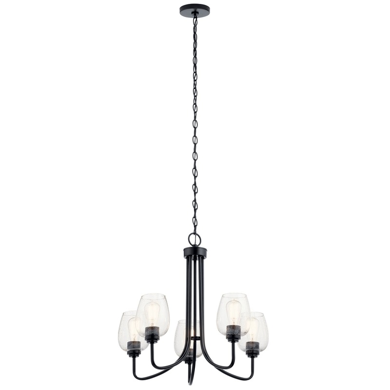 Kichler 44377BKCS Valserrano Five Light Chandelier, Black
