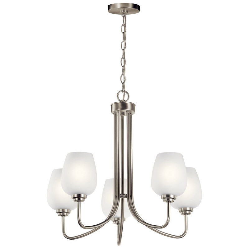 Kichler 44377NI Valserrano Five Light Chandelier, Brushed Nickel