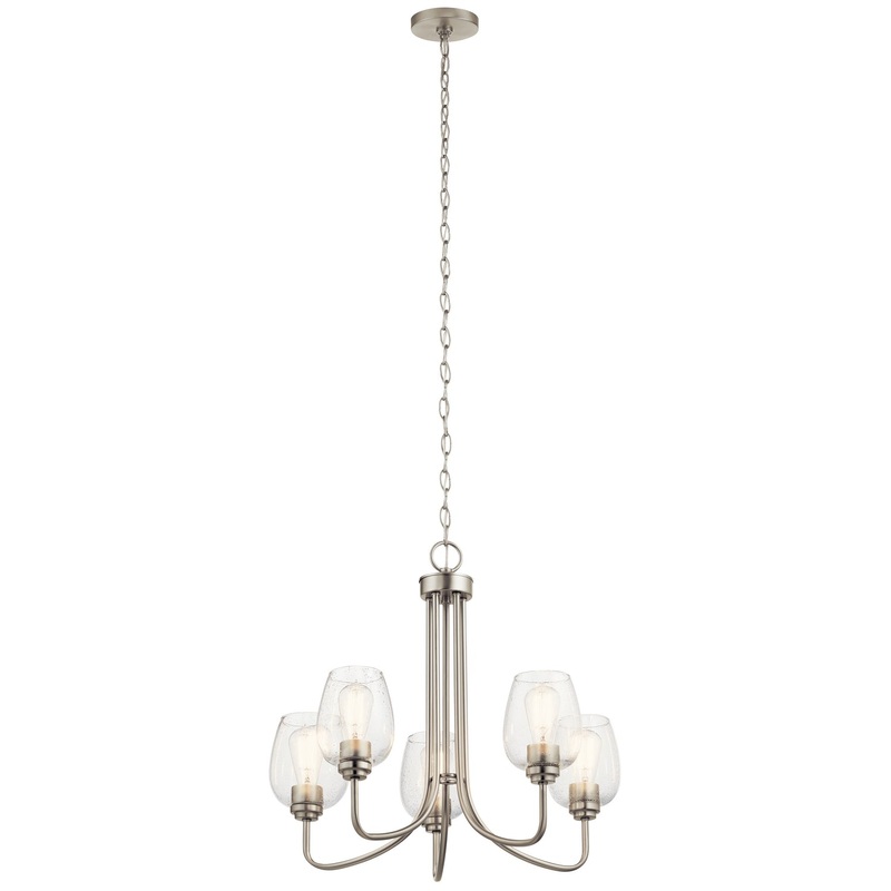 Kichler 44377NICS Valserrano Five Light Chandelier, Brushed Nickel