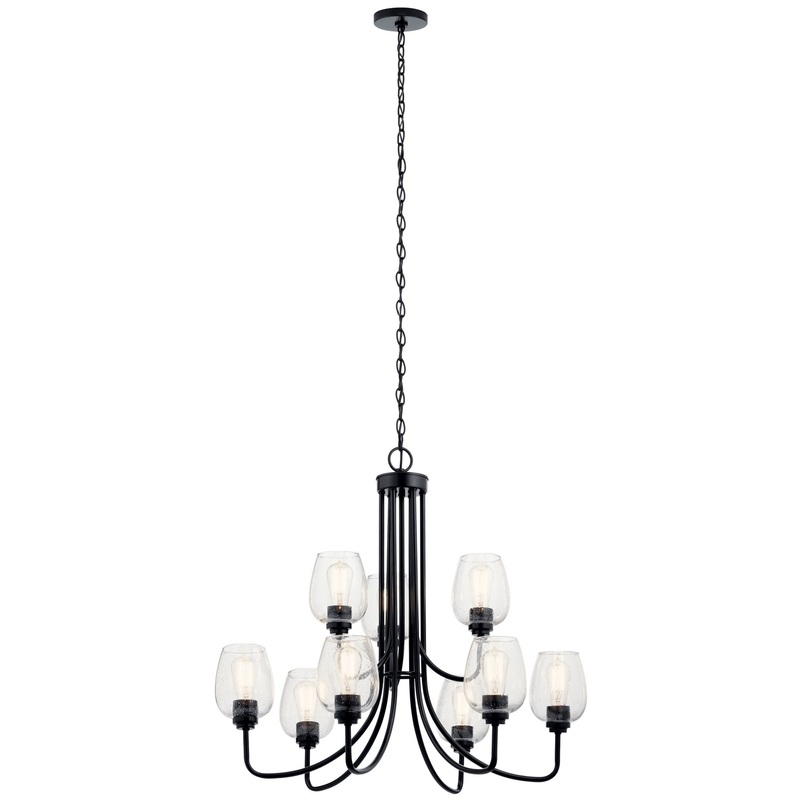 Kichler 44378BKCS Valserrano Nine Light Chandelier, Black