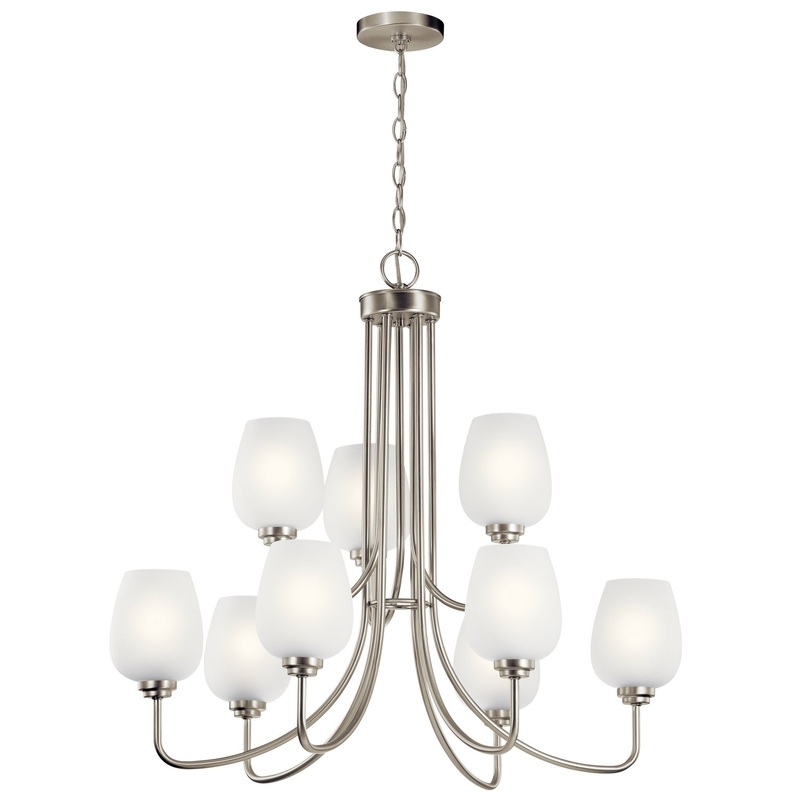 Kichler 44378NI Valserrano Nine Light Chandelier, Brushed Nickel
