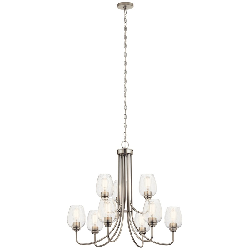 Kichler 44378NICS Valserrano Nine Light Chandelier, Brushed Nickel