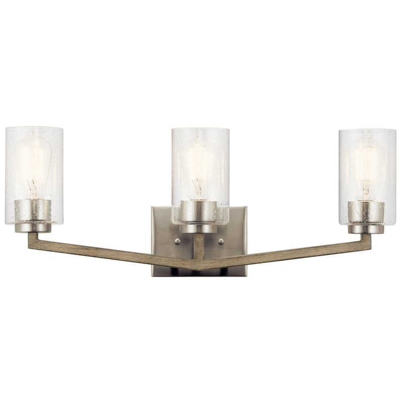 Kichler 45034DAG Deryn Three Light Bath, Distressed Antique Gray