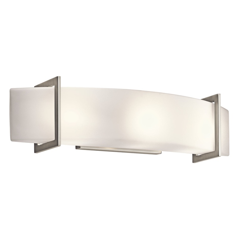 Kichler 45220NI Crescent View Three Light Linear Bath, Brushed Nickel (Discontinued)