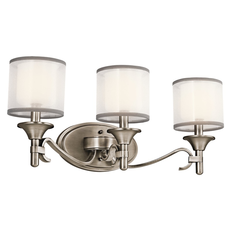 Kichler 45283AP Lacey Three Light Bath, Antique Pewter (Discontinued)