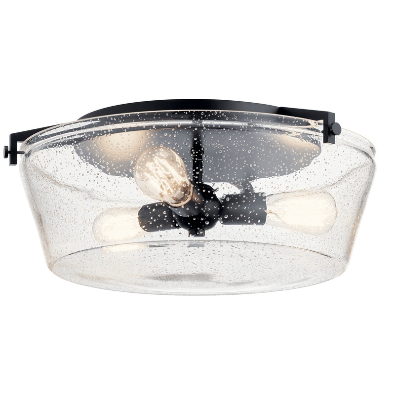 Kichler 45299BK Alton Three Light Flush Mount, Black