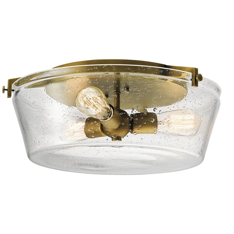 Kichler 45299NBR Alton Three Light Flush Mount, Natural Brass