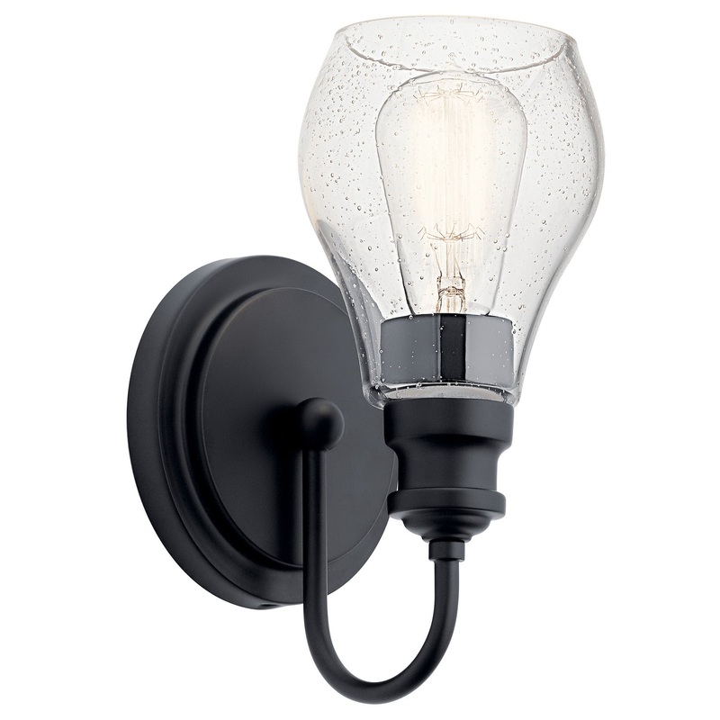 Kichler 45390BK Greenbrier One Light Wall Sconce, Black