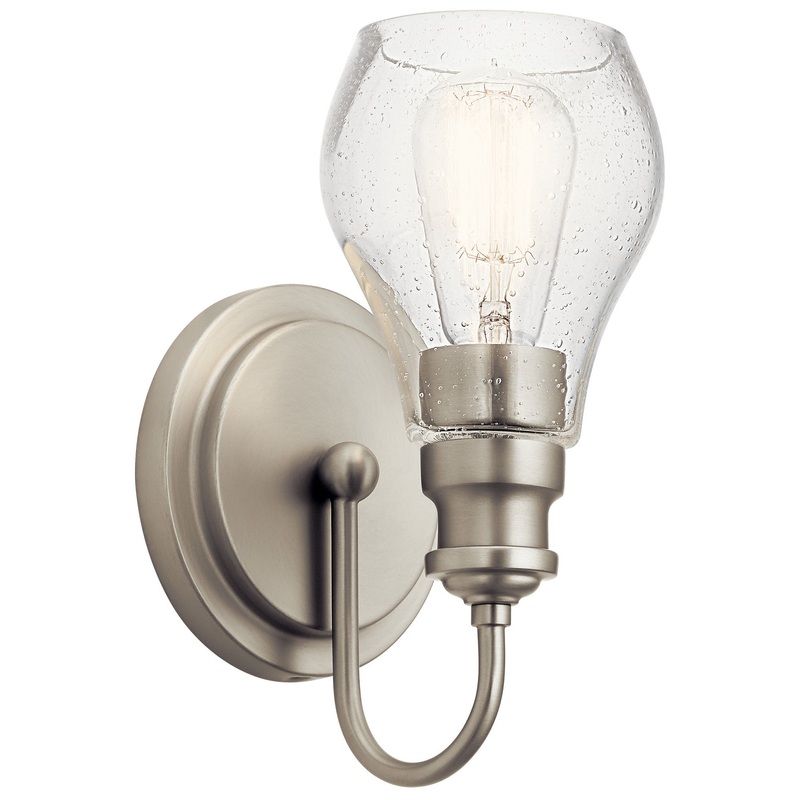 Kichler 45390NI Greenbrier One Light Wall Sconce, Brushed Nickel