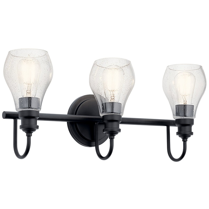 Kichler 45392BK Greenbrier Three Light Bath, Black