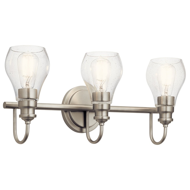 Kichler 45392NI Greenbrier Three Light Bath, Brushed Nickel