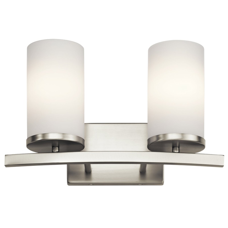 Kichler 45496NI Crosby Two Light Bath, Brushed Nickel