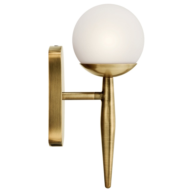 Kichler 45580NBR Jasper One Light Wall Sconce, Natural Brass