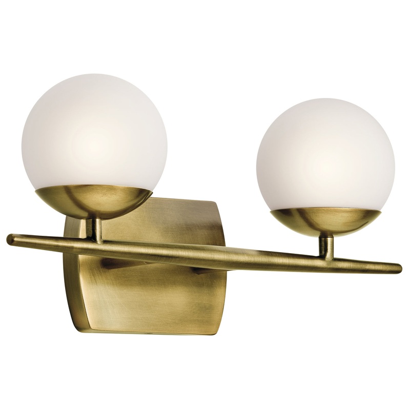 Kichler 45581NBR Jasper Two Light Bath, Natural Brass